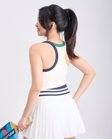  AZURA - Áo ba lỗ thể thao nữ cổ tròn phối viền 