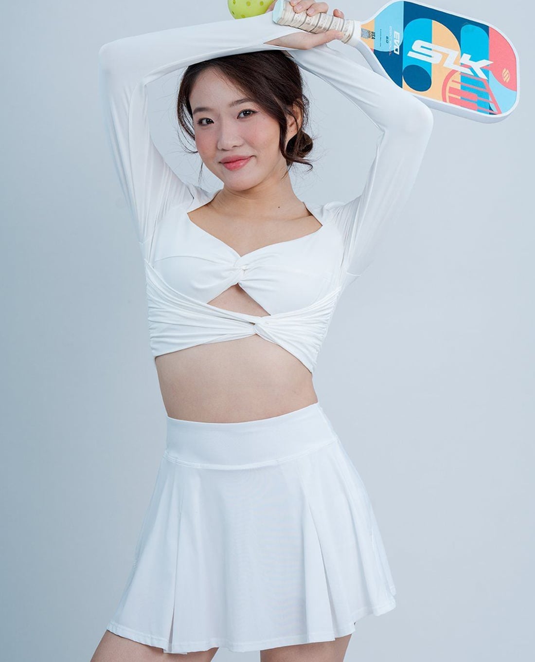 AZURA - Áo tập luyện nữ tay dài phom croptop