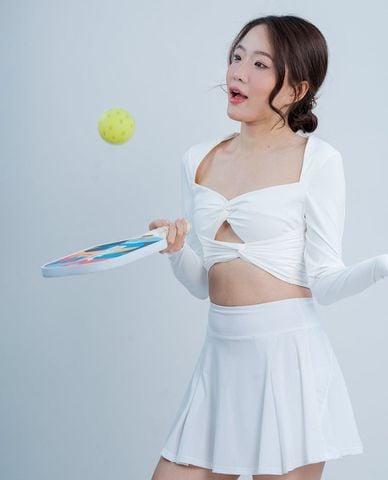  AZURA - Áo tập luyện nữ tay dài phom croptop 