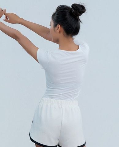  AZURA - Áo thun thể thao nữ cổ V tay ngắn phom ôm 