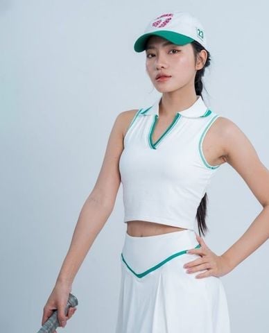  AZURA - Đồ tập tennis pickleball nữ cổ bẻ sát nách Kelly 