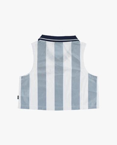  GOLA - Áo croptop nữ cổ bẻ sát nách kẻ sọc 