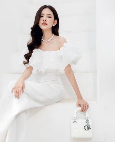  LARMES - Jumpsuit nữ trễ vai bèo nhún Darius 
