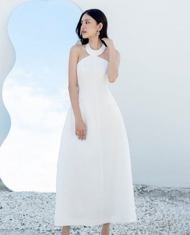  LARMES - Đầm midi cổ yếm cúp ngực Uri 