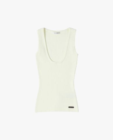  FANCì CLUB - Áo ba lỗ nữ dệt kim cổ vuông phom ôm 