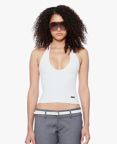  FANCì CLUB - Áo kiểu nữ cổ yếm phom ôm Binding 