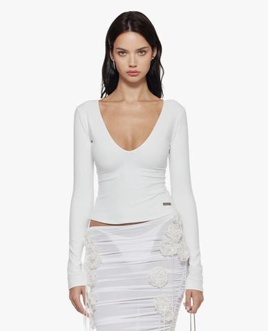  FANCì CLUB - Áo thun nữ cổ V tay dài Vital 