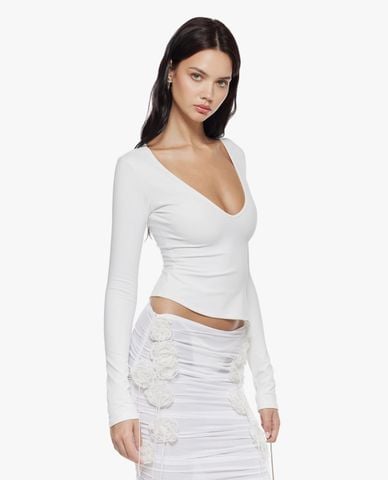  FANCì CLUB - Áo thun nữ cổ V tay dài Vital 