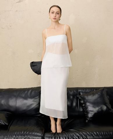  THE PHIA - Set áo hai dây nữ và chân váy lụa Airy Voile 