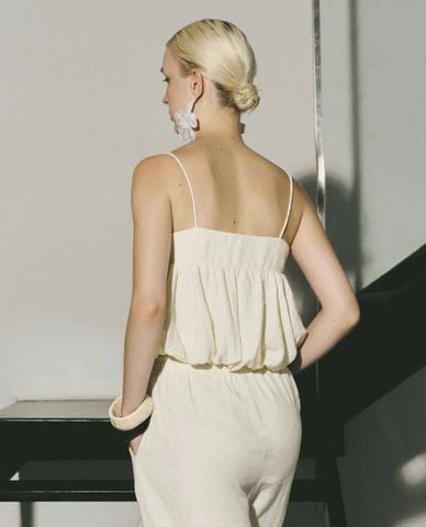  DEZUS - Áo hai dây nữ dáng phồng Gray 