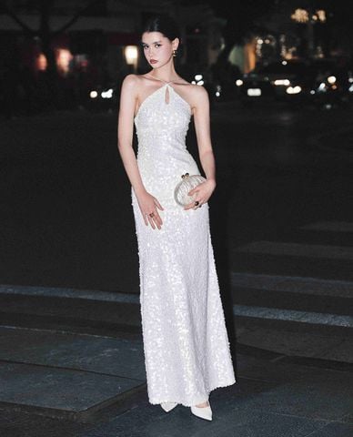  DEZUS - Đầm dự tiệc maxi cổ yếm đính sequin Asgir 