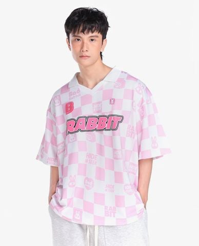  BAD RABBIT CLUB - Áo thun unisex cổ V Strawberry Milk Rabbit 