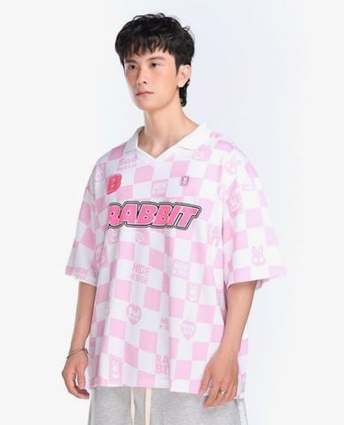  BAD RABBIT CLUB - Áo thun unisex cổ V Strawberry Milk Rabbit 