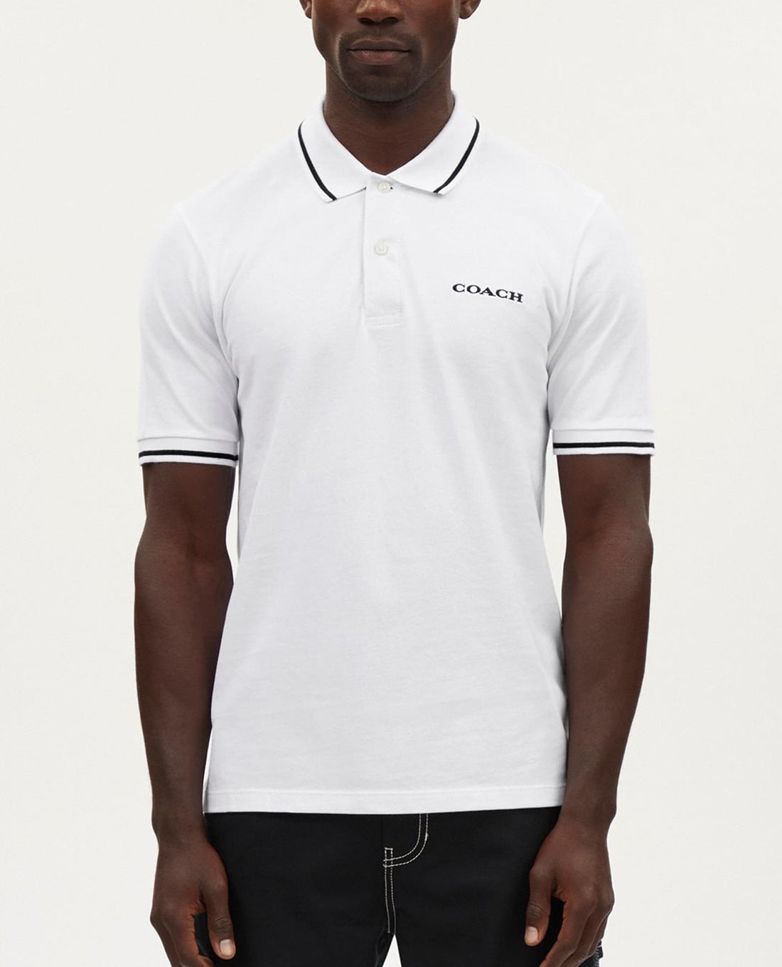 COACH - Áo polo nam cổ bẻ tay ngắn Signature