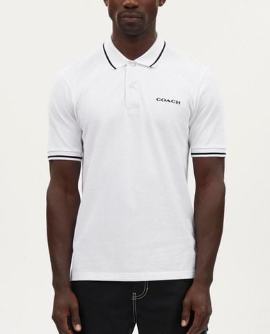  COACH - Áo polo nam cổ bẻ tay ngắn Signature 