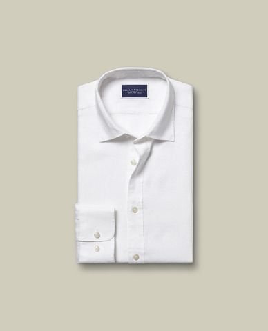  CHARLES TYRWHITT - Áo sơ mi nam cổ bẻ tay dài Pure Linen 