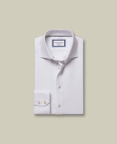  CHARLES TYRWHITT - Áo sơ mi nam cổ bẻ tay dài Burlington Weave 