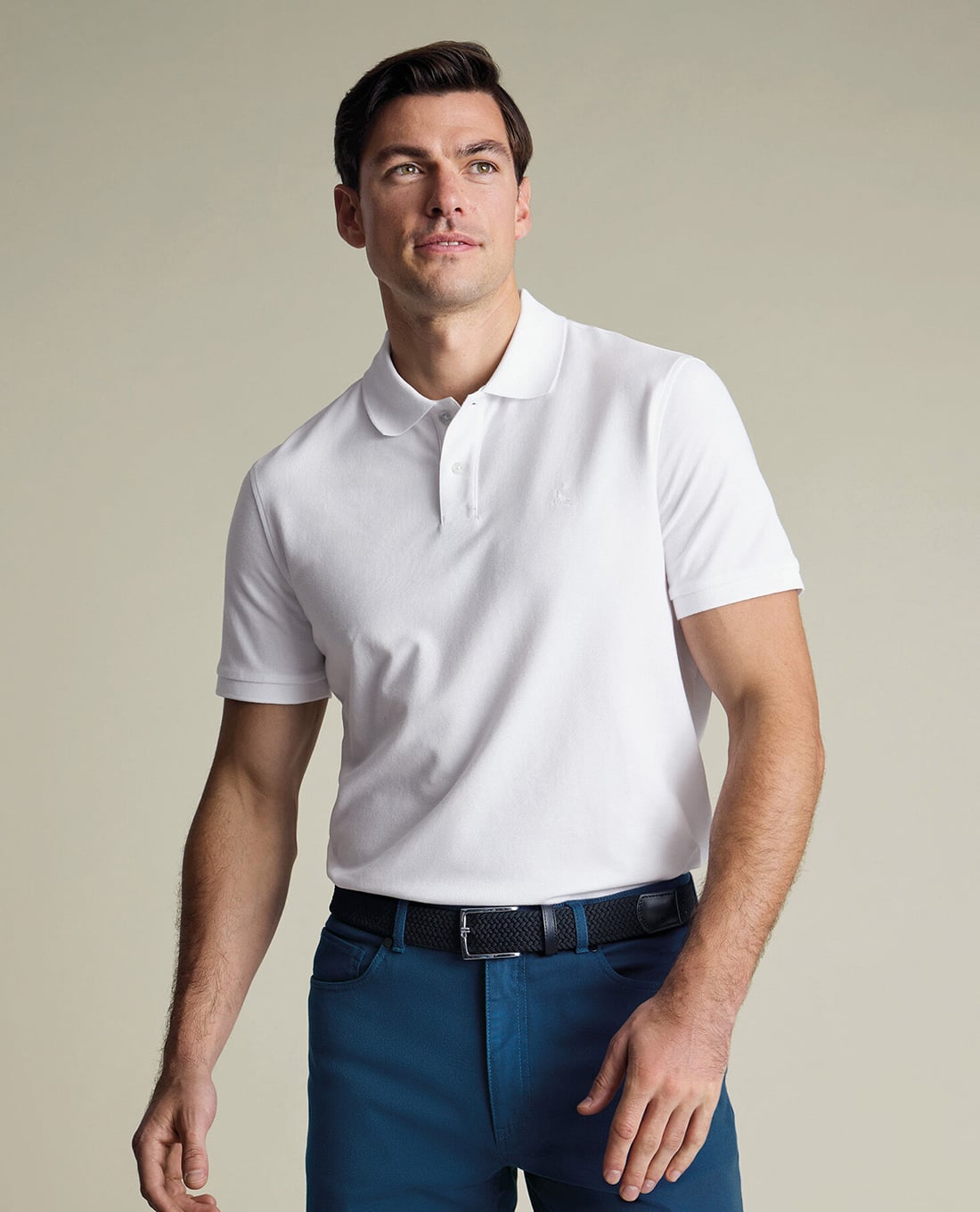 CHARLES TYRWHITT - Áo polo nam cổ bẻ tay ngắn Pique