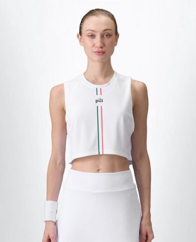  PILI - Áo ba lỗ thể thao nữ cổ tròn phom croptop 