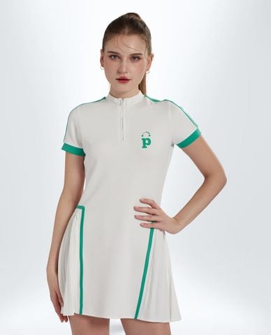 PILI - Đầm thể thao mini khóa zip xếp li 