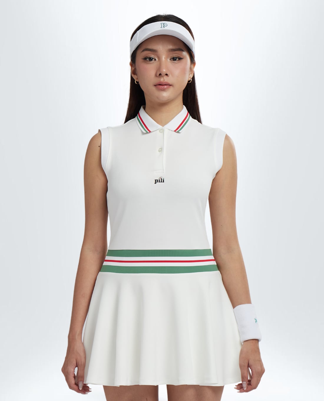 PILI - Đầm thể thao mini sát nách phối viền
