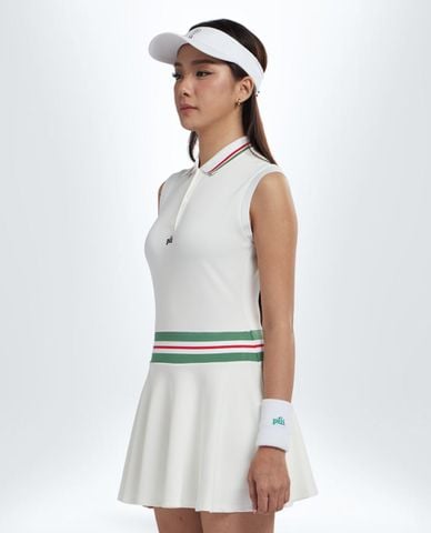  PILI - Đầm thể thao mini sát nách phối viền 