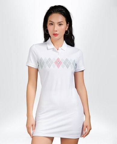  PILI - Đầm thể thao mini tay ngắn họa tiết quả trám 