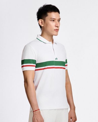  PILI - Áo polo nam cổ bẻ tay ngắn phối sọc 