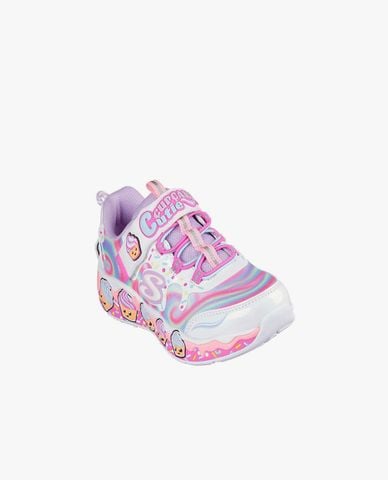 SKECHERS - Giày sneakers bé gái cổ thấp Flutter Heart Lights 