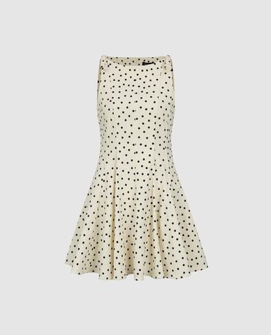  URBAN REVIVO - Đầm sát nách mini họa tiết chấm bi 