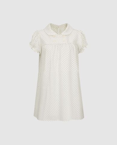  URBAN REVIVO - Đầm mini tay bồng họa tiết chấm bi 