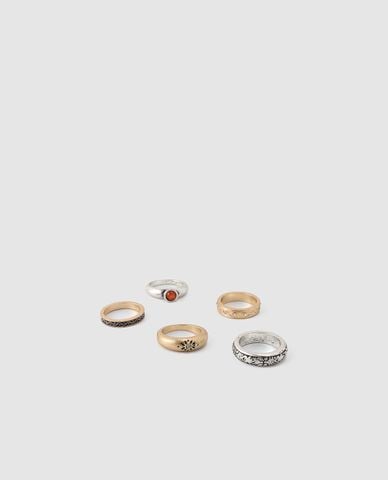  URBAN REVIVO - Set 5 nhẫn nữ họa tiết cổ điển 