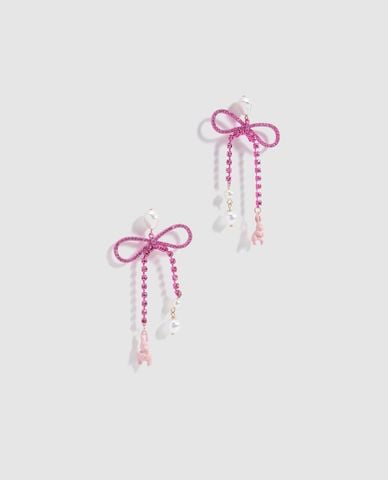  URBAN REVIVO - Set khuyên tai nữ đính đá phối ngọc trai 