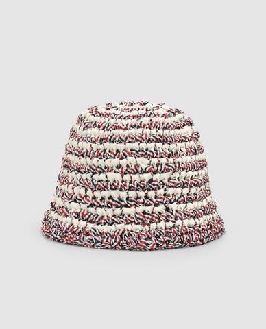  URBAN REVIVO - Nón bucket nữ móc len phối sọc 