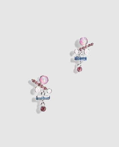 URBAN REVIVO - Set khuyên tai nữ đính đá đa sắc 