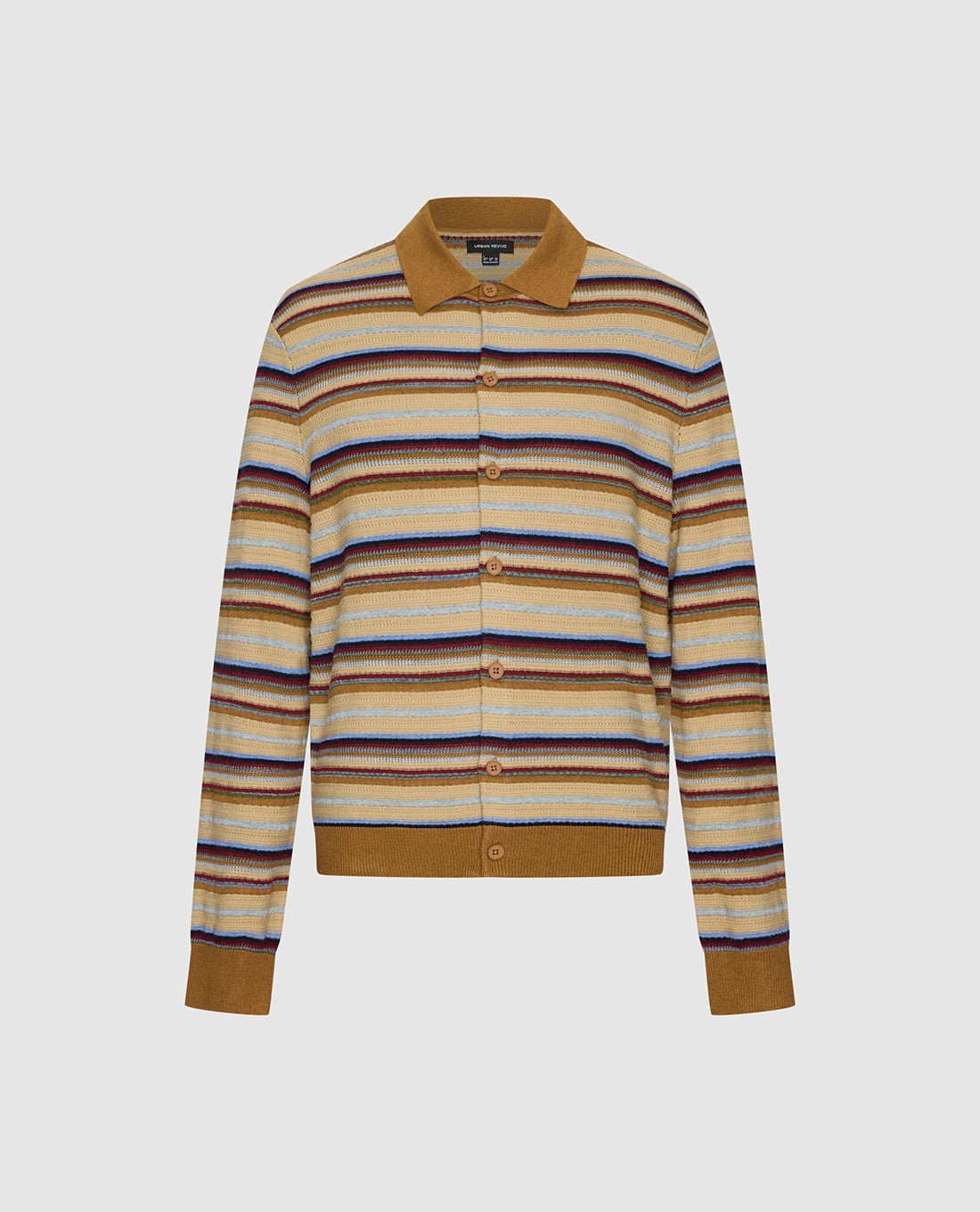 URBAN REVIVO - Áo khoác cardigan nam tay dài kẻ sọc