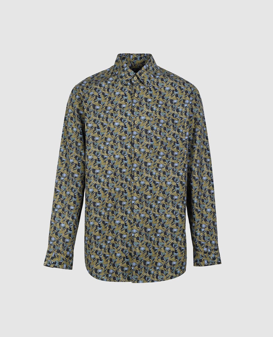 URBAN REVIVO - Áo sơ mi nam cổ bẻ tay dài in họa tiết