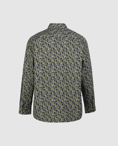  URBAN REVIVO - Áo sơ mi nam cổ bẻ tay dài in họa tiết 