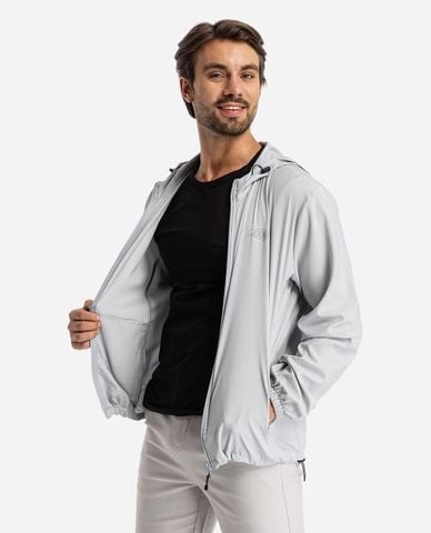  JOCKEY - Áo khoác phối mũ unisex tay dài chống tia UV 