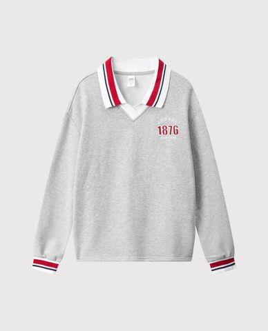  JOCKEY - Áo sweater nữ tay dài phối bo cổ cotton cvc 