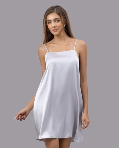  VERA - Đầm ngắn mặc nhà satin trơn hai dây 