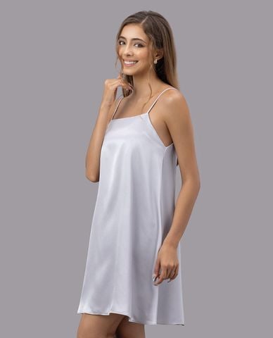  VERA - Đầm ngắn mặc nhà satin trơn hai dây 