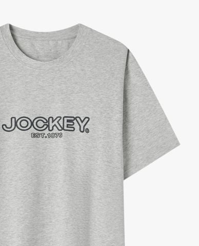  JOCKEY - Áo thun nam cổ tròn tay ngắn in logo 