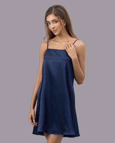  VERA - Đầm ngắn mặc nhà satin trơn hai dây 