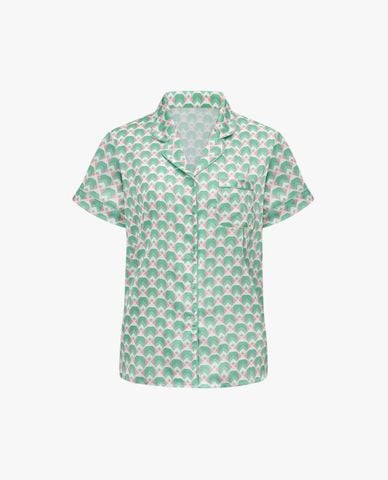  VERA - Bộ pijama dài nữ tay ngắn satin in 