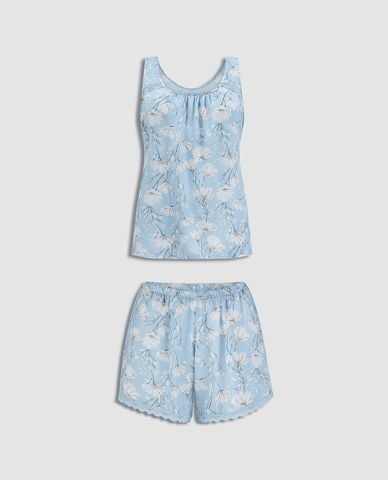  VERA - Bộ quần áo nữ ngắn mặc nhà rayon in 