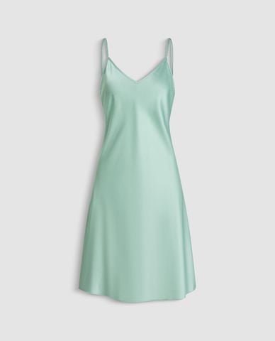  MISAKI - Đầm ngắn nữ mặc nhà hai dây latin trơn 