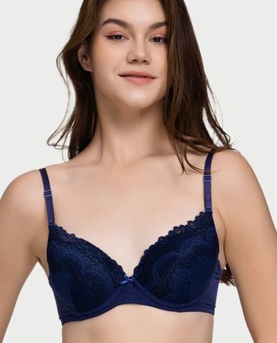  MISAKI - Áo ngực cup 3/4 ren đai lưới mút mỏng 