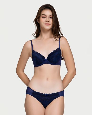  MISAKI - Quần lót bikini nữ trơn phối ren 