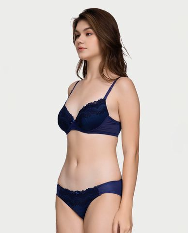  MISAKI - Quần lót bikini nữ trơn phối ren 